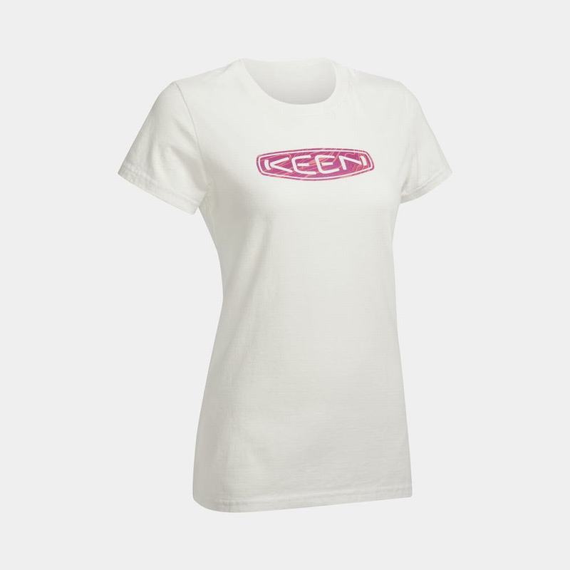 Playeras Keen Geode Logo Para Mujer Blancos - Ropa Keen Mexico (741639-QDU)